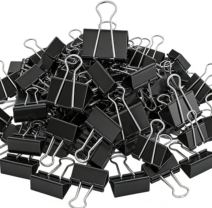 200 Count Binder Clips Assorted Sizes, 4 Sizes Large, Metal Paper Clamps by KKEETUR