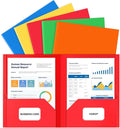 HABGP 5 Pcs File Folders with Pockets, Paper Colored File Folders by HABGP