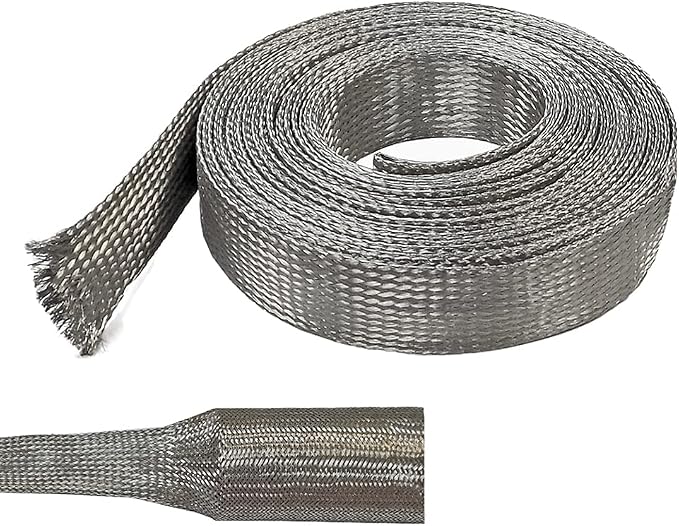 Electriduct 3/4" Tinned Copper Metal Braid Sleeving Flexible EMI RFI Shielding by Electriduct