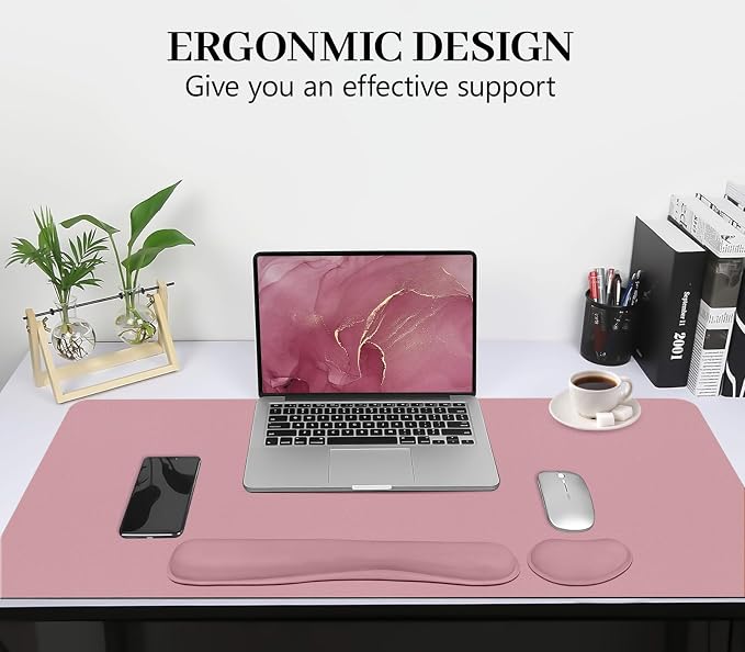 Mouse Pad and Keyboard Wrist Rest, 3-in-1 Large Keyboard and Mouse Pad Set - Image 3