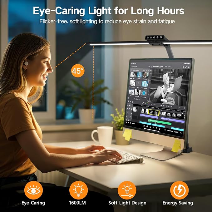OUTON 29.5" LED Desk Lamp with Clamp - Image 7