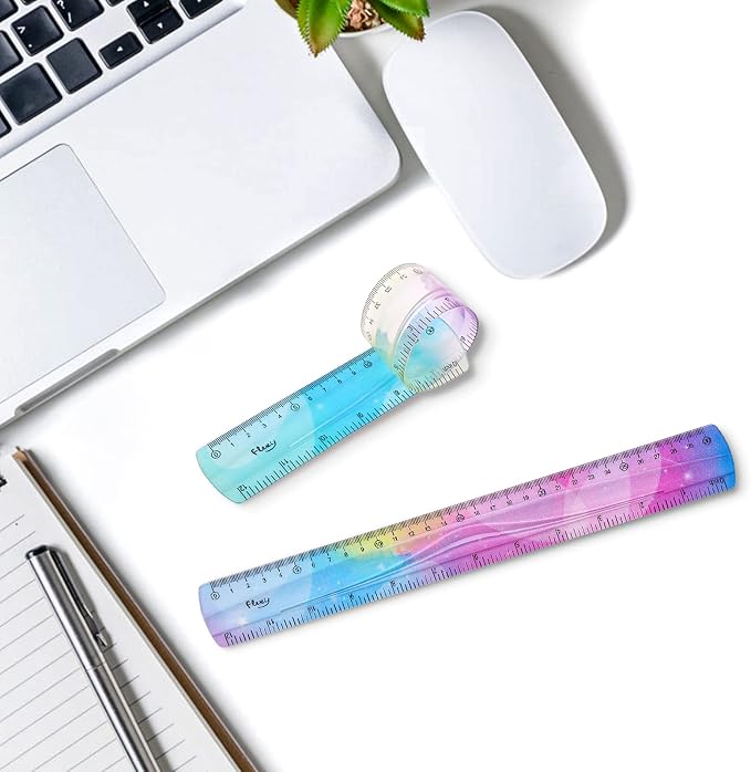 Grevosea 4 Pieces Flexible Rulers, 30cm/12inch Plastic Ruler Shatterproof - Image 6
