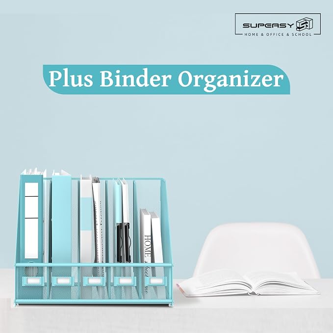 SUPEASY Desk Organizers Metal Desk Magazine File Holder - Image 2