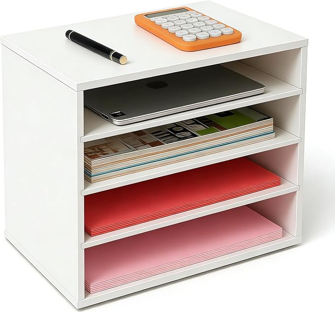 EMERIT 4-Tier Adjustable Paper Organizer, Large Capacity Desktop Organzier by eMeritDirect