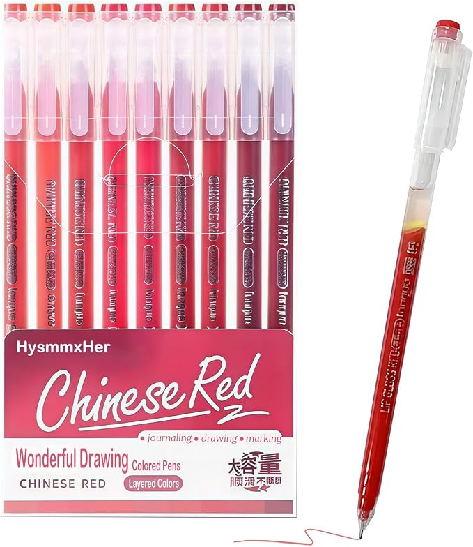 9 Colored Gel Pens Set, 0.6mm Fine Point by HysmmxHer