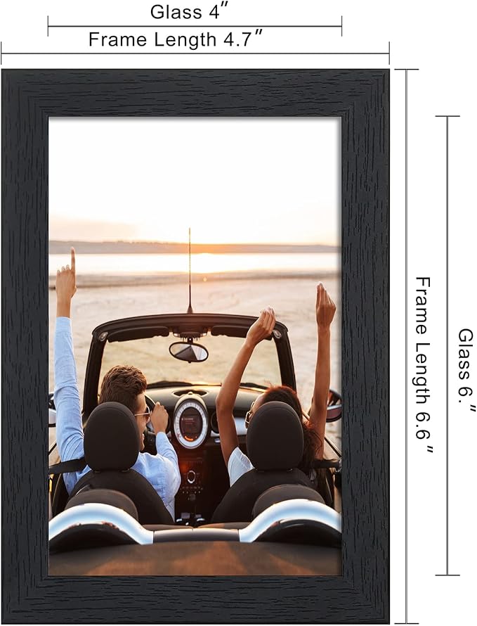 ELSKER&HOME 4x6 Picture Frame Black Set of 6 Glass | Multi Photo Frames Collage - Image 4