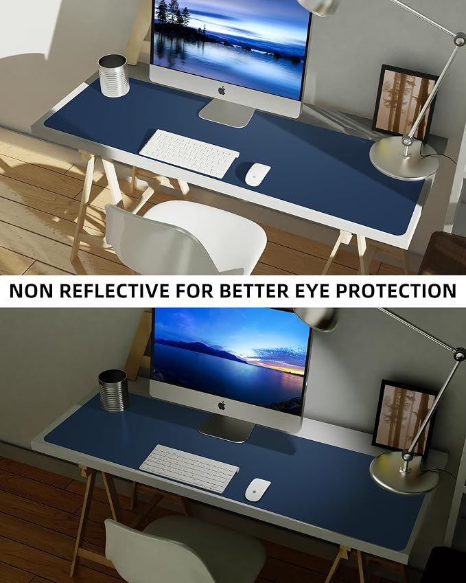AFIING Leather Desk Pad Protector, Mouse Pad, Office Desk Mat, Non-Slip PU - Image 6