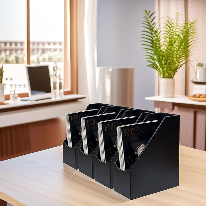UnionBasic Magazine File Holder, Leatherette Desktop Document Organizer - Image 4
