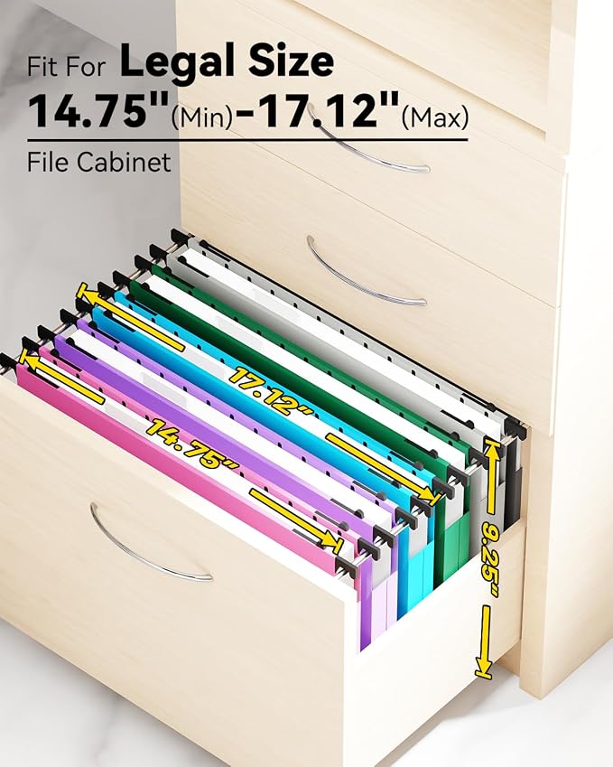 Ansook Plastic Legal Size Hanging File Folders, 12 Pack Extra Capacity File - Image 2