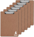 Clipboards, PANDRI 6 Pack Hardboard Office Clipboards, Low Profile Clip by PANDRI