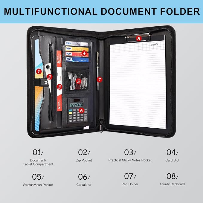 Eshow Padfolio for Men Women - Image 3