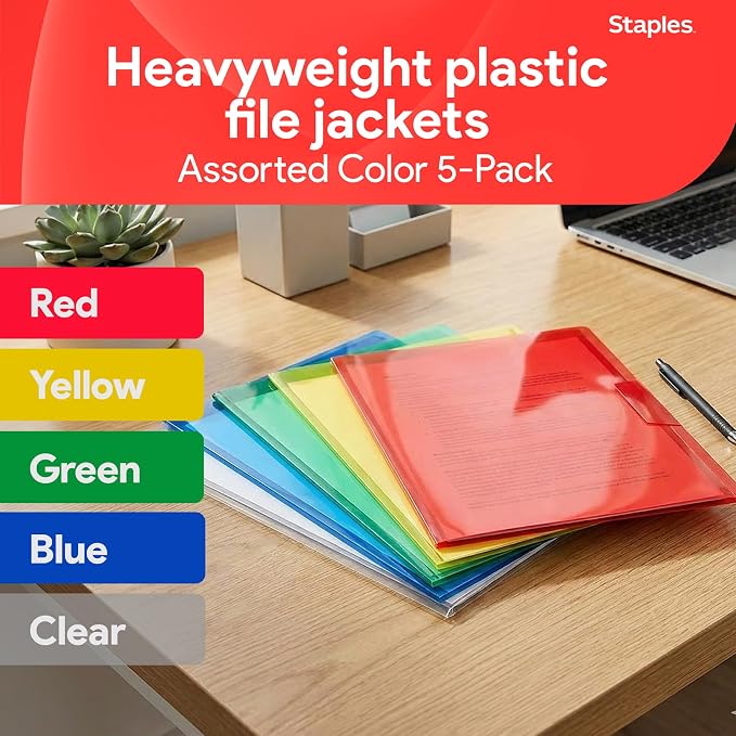 Staples Poly Project Jackets, Letter Size, Durable Poly Construction - Image 2