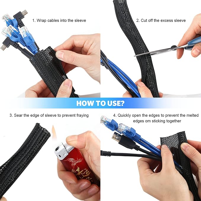 AGPTEK Cable Sleeve, 6.6ft - Image 7