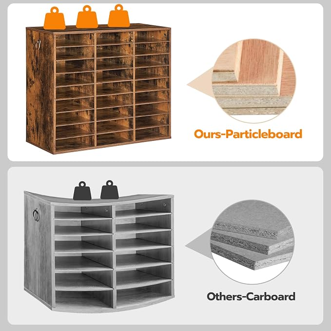 HOOBRO Literature Organizer, 27 Compartments Wooden Mail Organizer, Countertop - Image 8