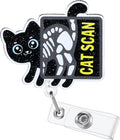 Cat Scan Funny Radiology Nurse Badge Reel, Cute X-Ray Tech Retractable ID Badge by LINAYOHA