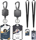 Badge Holder Retractable Clip Heavy Duty Carabiner Badge Reel Keychain by COOKOOKY