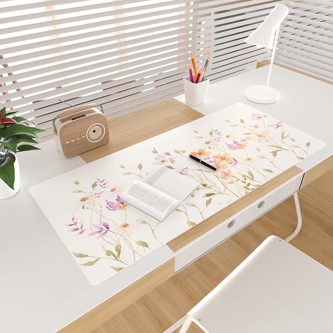 Colorful Star Large Mouse Pad, Floral Waterproof Office Desk Mat, Non-Slip - Image 3