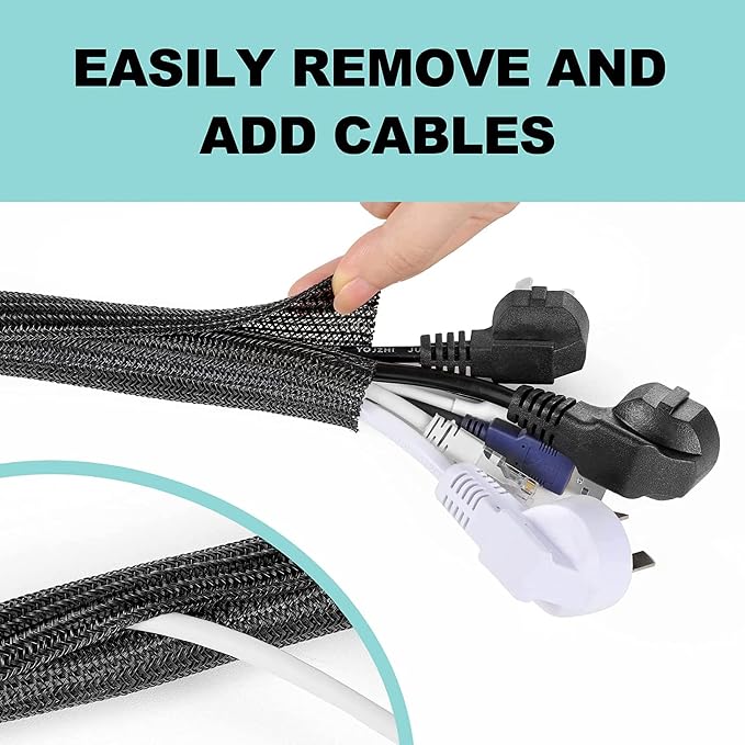 AGPTEK Cable Sleeve, 10ft - Image 3