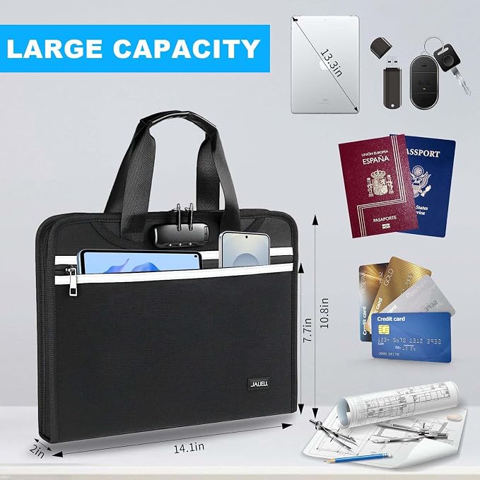 Accordion File Organizer with Lock, Fireproof Expanding File Folders with 13 - Image 6