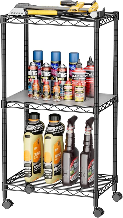 SINGAYE Small Wire 3 Adjustable Shelves Pantry Metal Shelf Floor Organizer | by SINGAYE