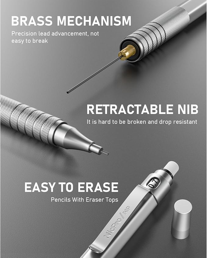 Nicpro 0.7 Metal Mechanical Pencil Set - Image 8