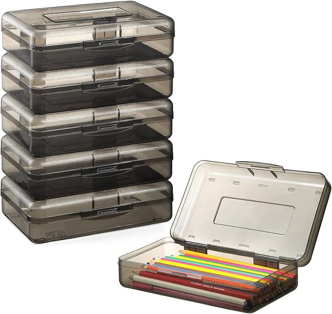 Sooez 6 Pack Pencil Box, Hard Pencil Boxes by Sooez