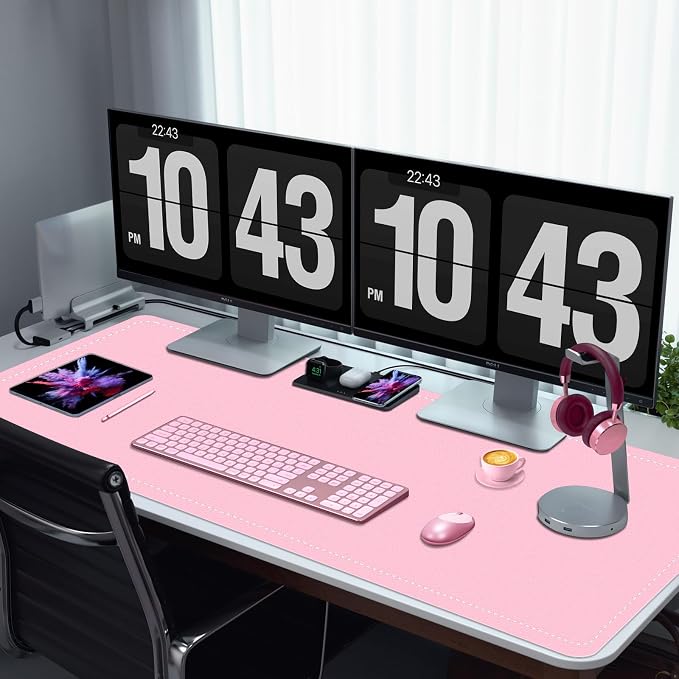 PU Leather Desk Pad Protector, Non-Slip Large Mouse Pad & Keyboard Mat - Image 5