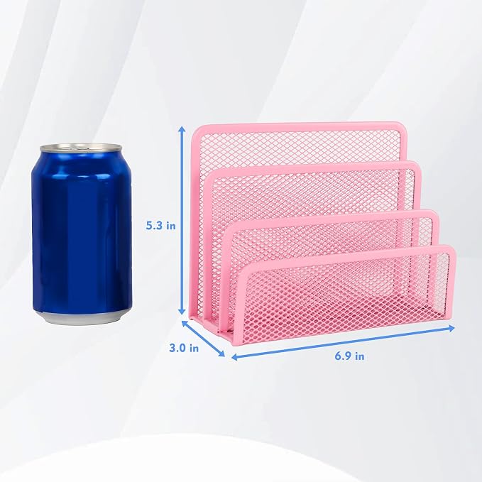 EASEPRES Desk Mail Organizer, Office Small Desktop Metal Mesh Envelope Letter - Image 2