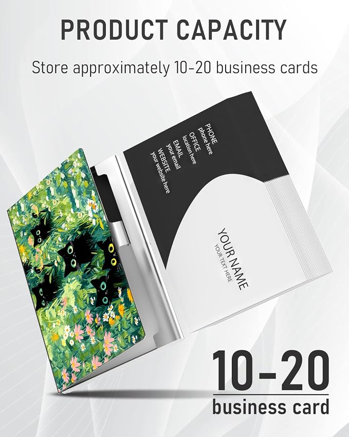 Business Card Metal Slim Organizer, Professional Stainless Steel Square Pocket - Image 2