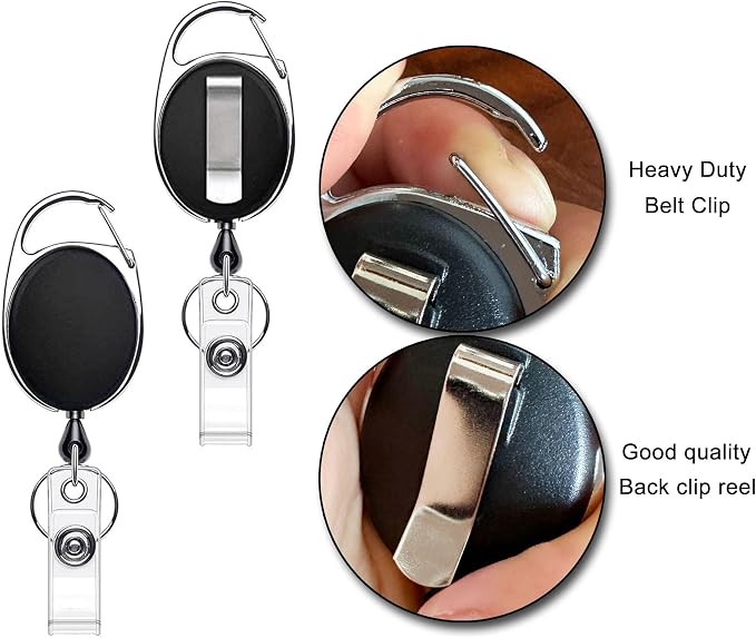 Retractable Badge Reel with Claw Clasp and Clip - Image 5