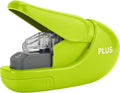 Plus Paper Clinch Compact Staple-Free Stapler, Neon Green by Plus