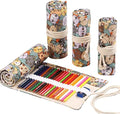 DIYOMR 12/24/36/72 Slots Pencil Wrap Pencil Rolls, Artist Colored Pencil Roll by DIYOMR