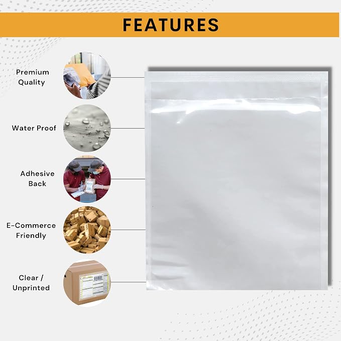 2000 Pack 6"x9" Shipping Label Sleeves – Clear Self-Adhesive Packing Slip - Image 5