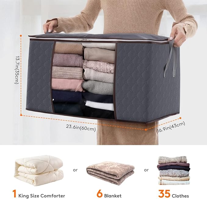 Lifewit 3 Pack 90L Clothes Storage Bins - Image 2