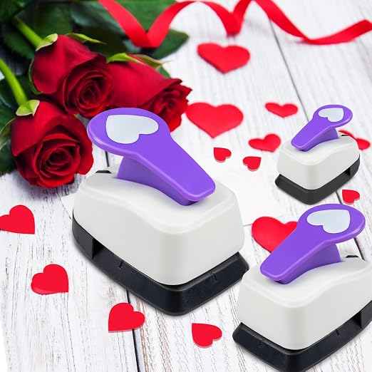 Heart Punch Set, 3/8 Inch, 5/8 Inch, 1 Inch Heart Hole Punches Set - Image 2