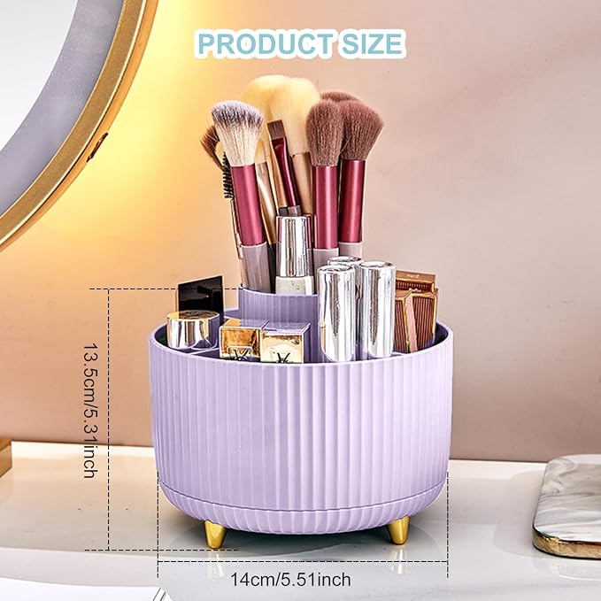 Cayxenful Pencil Holder For Desk, 5 Slots 360°Degree Rotating Desk Organizers - Image 4
