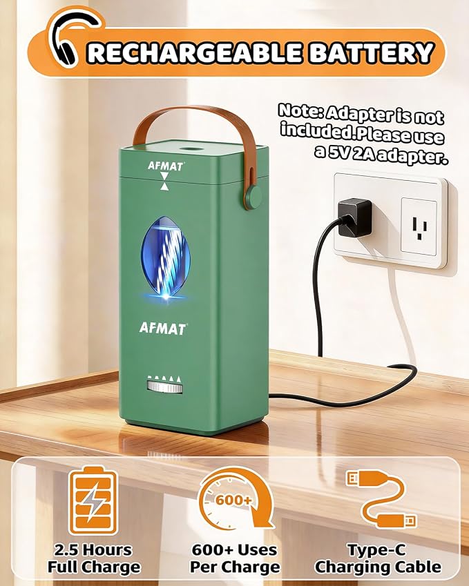 AFMAT Electric Pencil Sharpener, Rechargeable & Cordless, Fully Automatic - Image 6