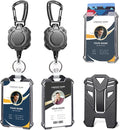 Badge Holder Retractable Clip Heavy Duty Carabiner Badge Reel Keychain by COOKOOKY