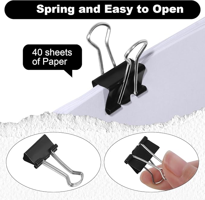 Ufmarine 60 Pcs Small Binder Clips 3/4 Inch Length, Standard Size - Image 3