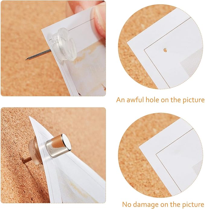 Outus 10 Sets Magnetic Push Pin Magnet Thumb Tack Poster Hanger Thumb Tacks - Image 4