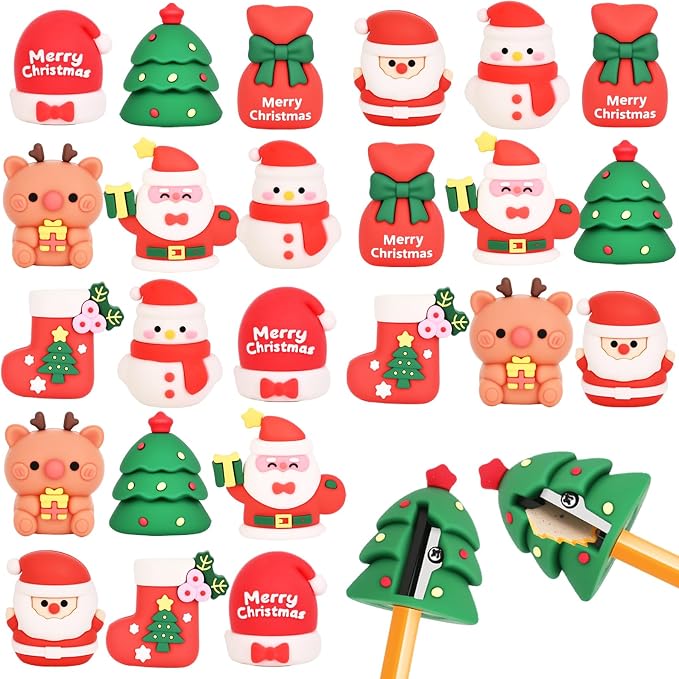 LiYiQ 24 PCS Cute Christmas Pencil Sharpener by LiYiQ