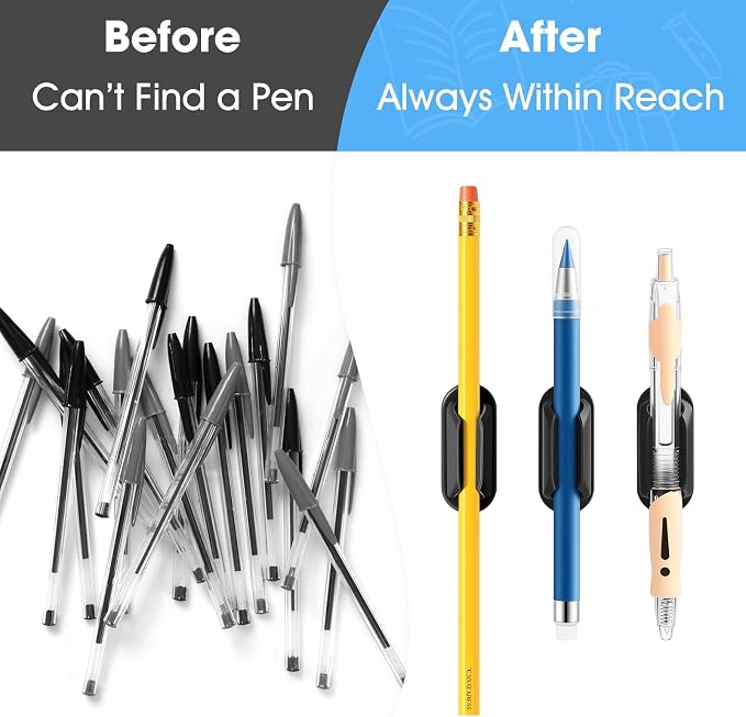 VZZNN 20 PCS Adhesive Pencil Holders, Silicone Marker Organizer - Image 6