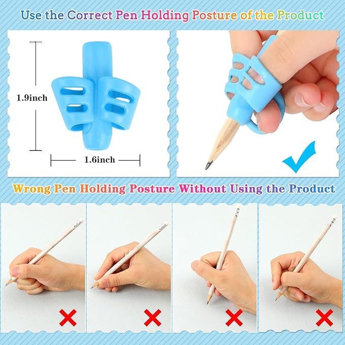 SANNIX 8 Pack Pencil Grips for Handwriting, Pencil Holder Grip Posture - Image 2