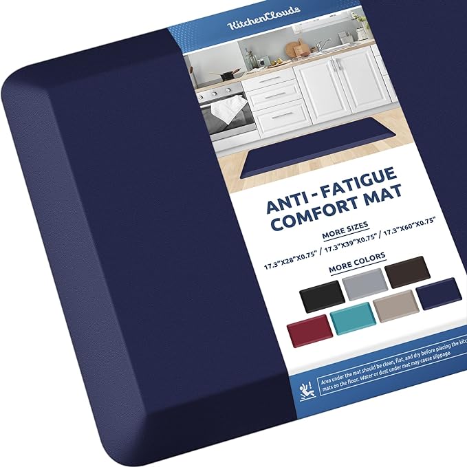 KitchenClouds Kitchen Mat Cushioned Anti Fatigue Kitchen Rug 0.8inch Waterproof by KitchenClouds