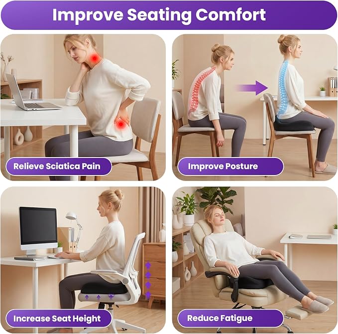 ZZ-WELL Seat Cushion for Office Chairs, 21.2 Inches | Coccyx Cushion for - Image 3