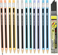 mechanical pencils 12-Pack Colorful Wood-Imitating Automatic Pencils 2.0mm by Lopenle