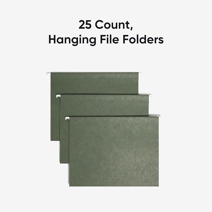 Smead Hanging File Folder, 1/5-Cut Adjustable Tab, Letter Size, Standard Green - Image 3