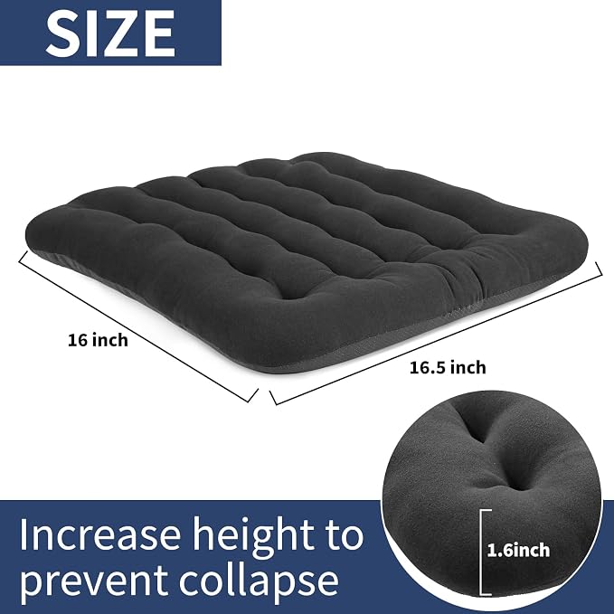 BUYUE Good Support Office Chair Cushion Padded, Soft Velvet Comfortable - Image 2