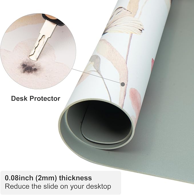 Colorful Star Large Mouse Pad, Watercolor Floral Desk Mat Office Supplies - Image 5