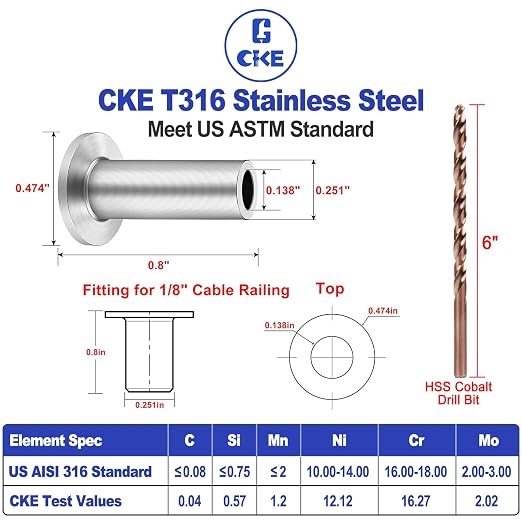 CKE 200 Pack T316 Stainless Steel Protector Sleeves - Image 3